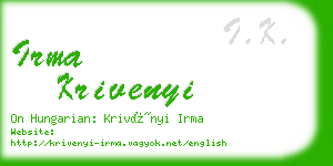 irma krivenyi business card